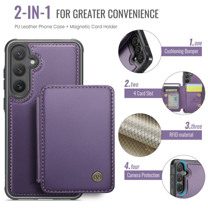 For Samsung Galaxy S24 FE 5G JEEHOOD J05 Business Magnetic Style RFID Leather Phone Case(Purple) - Galaxy S24 FE 5G Cases by JEEHOOD | Online Shopping UK | buy2fix