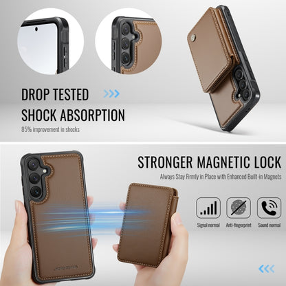 For Samsung Galaxy S24 FE 5G JEEHOOD J05 Business Magnetic Style RFID Leather Phone Case(Brown) - Galaxy S24 FE 5G Cases by JEEHOOD | Online Shopping UK | buy2fix