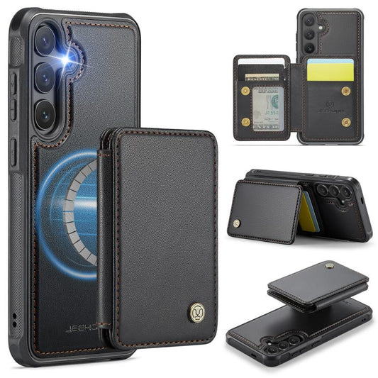 For Samsung Galaxy S25+ 5G JEEHOOD J05 Business Magnetic Style RFID Leather Phone Case(Black) - Galaxy S25+ 5G Cases by JEEHOOD | Online Shopping UK | buy2fix