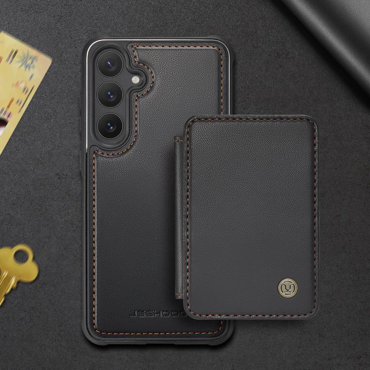 For Samsung Galaxy S25+ 5G JEEHOOD J05 Business Magnetic Style RFID Leather Phone Case(Black) - Galaxy S25+ 5G Cases by JEEHOOD | Online Shopping UK | buy2fix