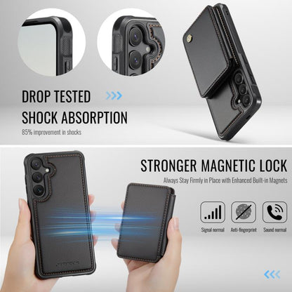 For Samsung Galaxy S25+ 5G JEEHOOD J05 Business Magnetic Style RFID Leather Phone Case(Black) - Galaxy S25+ 5G Cases by JEEHOOD | Online Shopping UK | buy2fix
