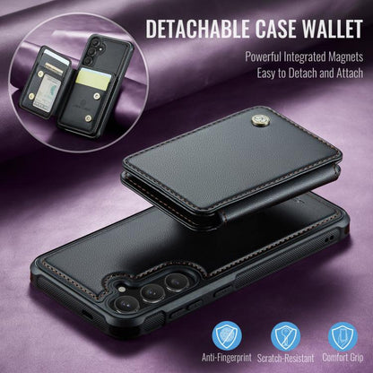 For Samsung Galaxy S25+ 5G JEEHOOD J05 Business Magnetic Style RFID Leather Phone Case(Black) - Galaxy S25+ 5G Cases by JEEHOOD | Online Shopping UK | buy2fix