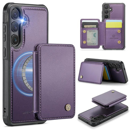 For Samsung Galaxy S25+ 5G JEEHOOD J05 Business Magnetic Style RFID Leather Phone Case(Purple) - Galaxy S25+ 5G Cases by JEEHOOD | Online Shopping UK | buy2fix