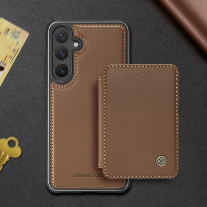 For Samsung Galaxy S25+ 5G JEEHOOD J05 Business Magnetic Style RFID Leather Phone Case(Brown) - Galaxy S25+ 5G Cases by JEEHOOD | Online Shopping UK | buy2fix