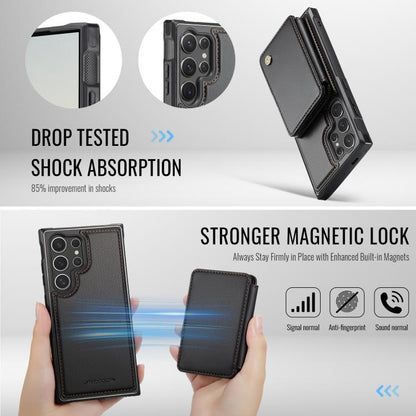 For Samsung Galaxy S25 Ultra 5G JEEHOOD J05 Business Magnetic Style RFID Leather Phone Case(Black) - Galaxy S25 Ultra 5G Cases by JEEHOOD | Online Shopping UK | buy2fix
