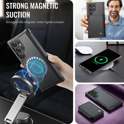 For Samsung Galaxy S25 Ultra 5G JEEHOOD J05 Business Magnetic Style RFID Leather Phone Case(Black) - Galaxy S25 Ultra 5G Cases by JEEHOOD | Online Shopping UK | buy2fix