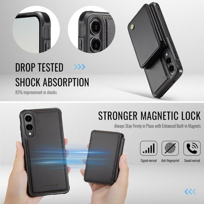 For Samsung Galaxy S25 Edge 5G JEEHOOD J05 Business Magnetic Style RFID Leather Phone Case(Black) - Galaxy S25 Edge 5G Cases by JEEHOOD | Online Shopping UK | buy2fix