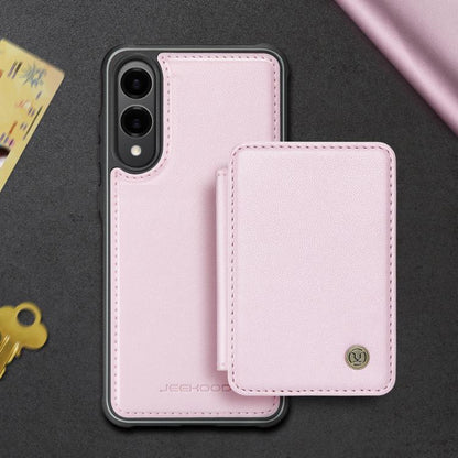 For Samsung Galaxy S25 Edge 5G JEEHOOD J05 Business Magnetic Style RFID Leather Phone Case(Pink) - Galaxy S25 Edge 5G Cases by JEEHOOD | Online Shopping UK | buy2fix
