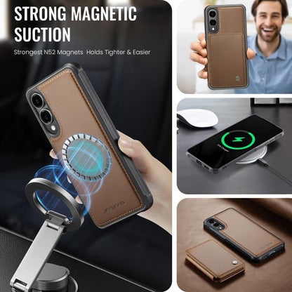 For Samsung Galaxy S25 Edge 5G JEEHOOD J05 Business Magnetic Style RFID Leather Phone Case(Brown) - Galaxy S25 Edge 5G Cases by JEEHOOD | Online Shopping UK | buy2fix