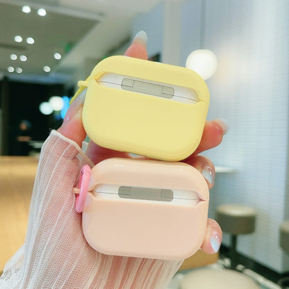 For AirPods 2 / 1 Fresh 3D Emoticon Pattern Skin Feel Earbuds Box PC Case(Yellow) by buy2fix