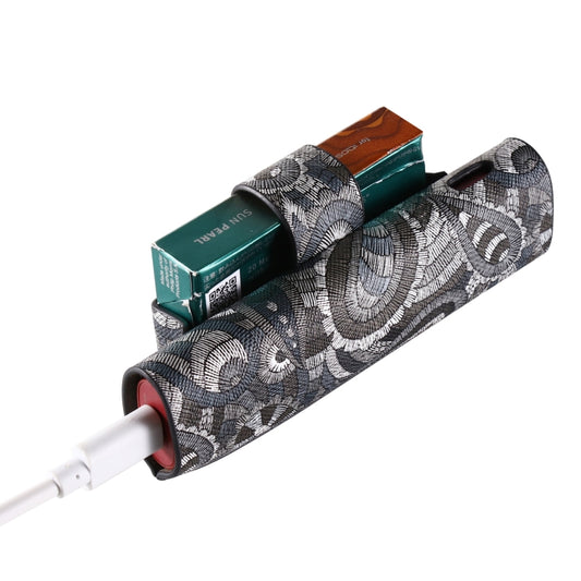 For IQOS ILUMA i ONE Electronic Cigarette Cashew Flower Portable PU Storage Bag(Black) by buy2fix