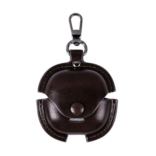 For Redmi Buds 8 Active Business Leather Earphone Protective Case with Hook(Dark Brown)