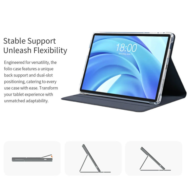 For Teclast T50 HD / T50 Max Anti-slip Texture Smart Tablet Leather Folio Case(Dark Blue) - Teclast by TECLAST | Online Shopping UK | buy2fix