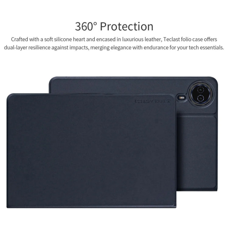 For Teclast T50 HD / T50 Max Anti-slip Texture Smart Tablet Leather Folio Case(Dark Blue) - Teclast by TECLAST | Online Shopping UK | buy2fix