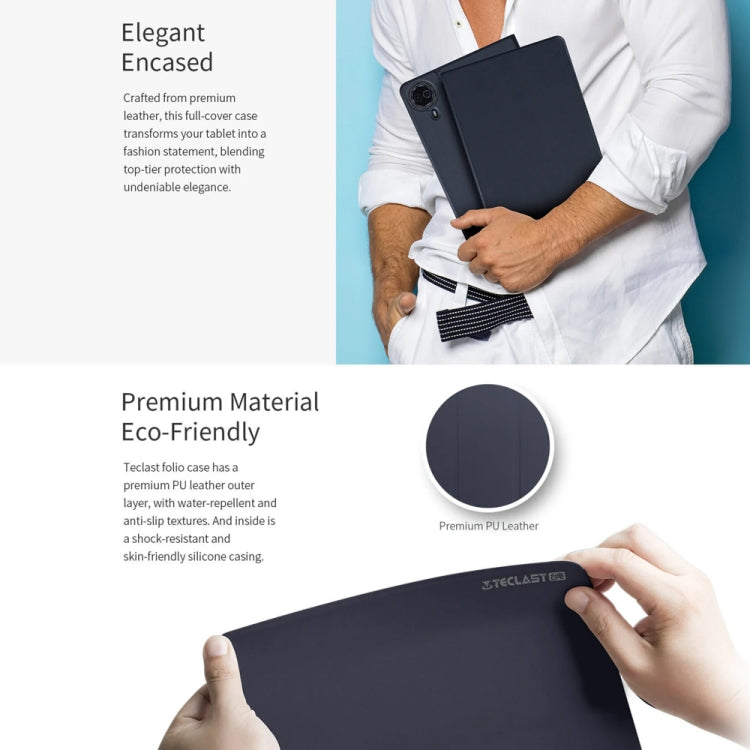 For Teclast T50 HD / T50 Max Anti-slip Texture Smart Tablet Leather Folio Case(Dark Blue) - Teclast by TECLAST | Online Shopping UK | buy2fix