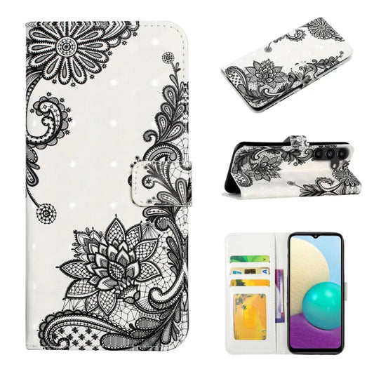 For Samsung Galaxy S25+ 5G Oil Embossed 3D Drawing Leather Phone Case(Lace Flower) by buy2fix