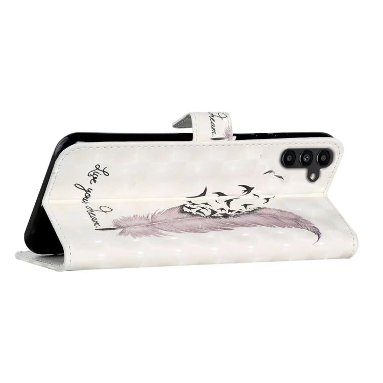 For Samsung Galaxy S25+ 5G Oil Embossed 3D Drawing Leather Phone Case(Feather) by buy2fix