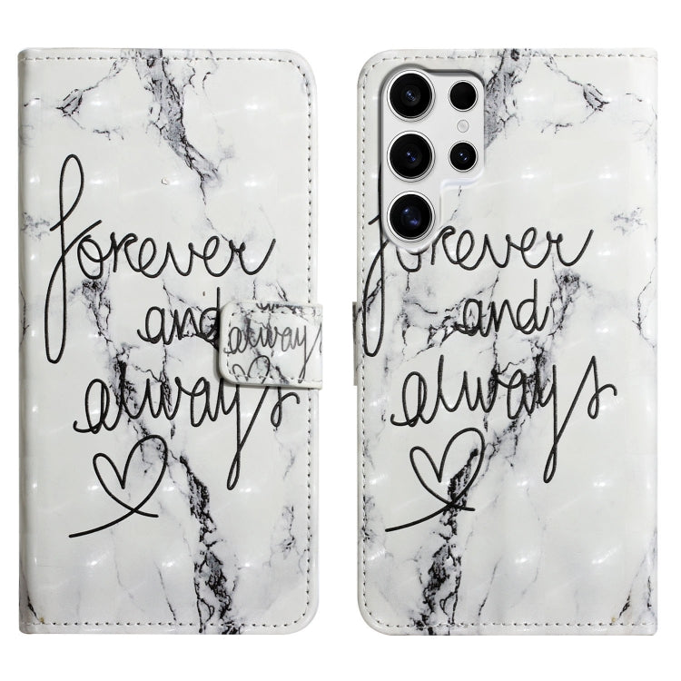 For Samsung Galaxy S25 Ultra 5G Oil Embossed 3D Drawing Leather Phone Case(Words Marble) by buy2fix