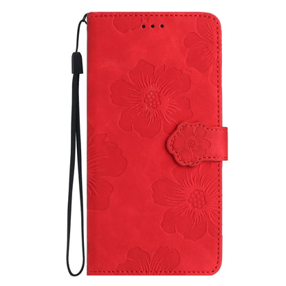 For Samsung Galaxy S25+ 5G Flower Embossing Pattern Leather Phone Case(Red) - Galaxy S25+ 5G Cases by buy2fix | Online Shopping UK | buy2fix