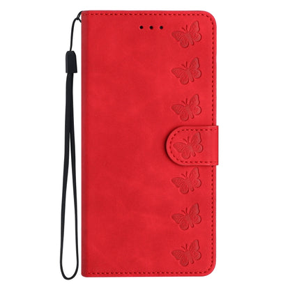 For Samsung Galaxy S25+ 5G Seven Butterflies Embossed Leather Phone Case(Red) by buy2fix