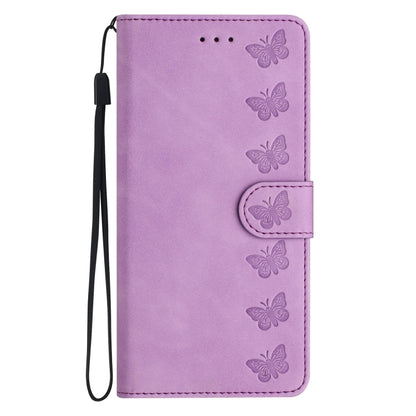 For Samsung Galaxy S25+ 5G Seven Butterflies Embossed Leather Phone Case(Purple) - Galaxy S25+ 5G Cases by buy2fix | Online Shopping UK | buy2fix