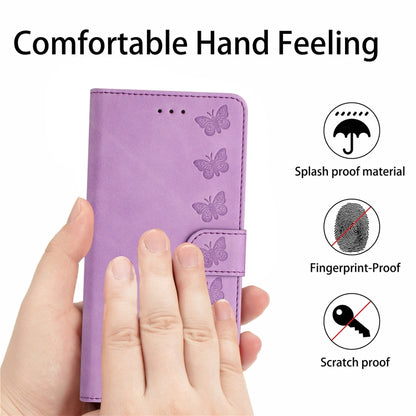 For Samsung Galaxy S25+ 5G Seven Butterflies Embossed Leather Phone Case(Purple) - Galaxy S25+ 5G Cases by buy2fix | Online Shopping UK | buy2fix