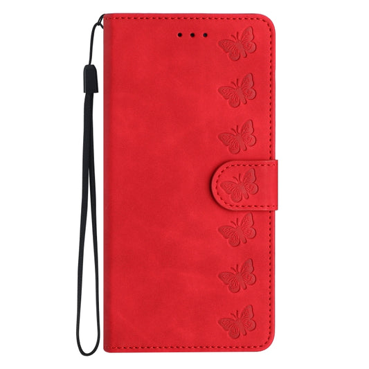 For Samsung Galaxy S25 Ultra 5G Seven Butterflies Embossed Leather Phone Case(Red) by buy2fix