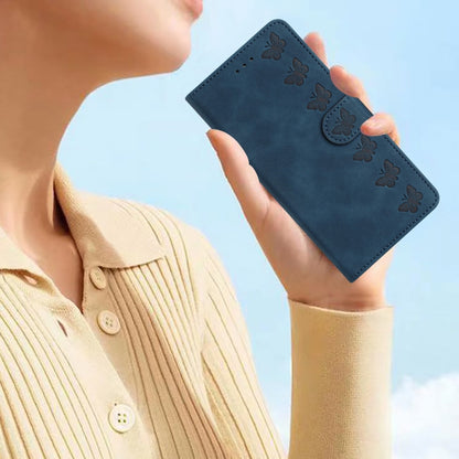 For Samsung Galaxy S25 Ultra 5G Seven Butterflies Embossed Leather Phone Case(Blue) by buy2fix
