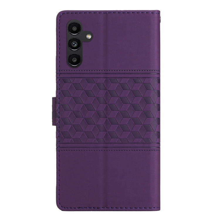 For Samsung Galaxy S25 5G Diamond Embossed Skin Feel Leather Phone Case(Purple) - Galaxy S25 5G Cases by buy2fix | Online Shopping UK | buy2fix