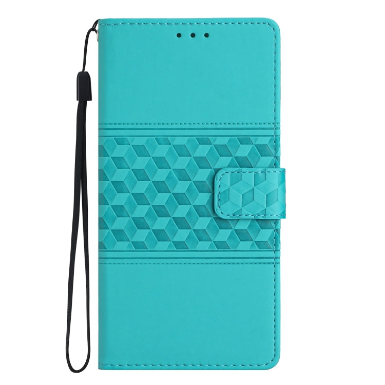 For Samsung Galaxy S25 5G Diamond Embossed Skin Feel Leather Phone Case(Blue) - Galaxy S25 5G Cases by buy2fix | Online Shopping UK | buy2fix