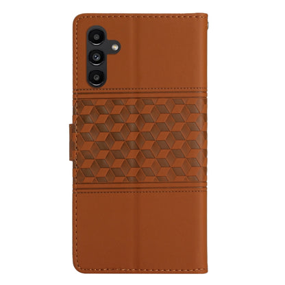 For Samsung Galaxy S25+ 5G Diamond Embossed Skin Feel Leather Phone Case(Brown) by buy2fix