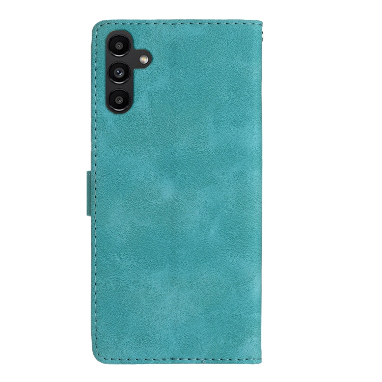 For Samsung Galaxy S25 5G Flower Butterfly Embossing Pattern Leather Phone Case(Sky Blue) - Galaxy S25 5G Cases by buy2fix | Online Shopping UK | buy2fix