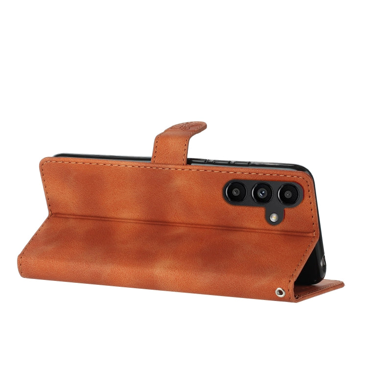 For Samsung Galaxy S25+ 5G Flower Butterfly Embossing Pattern Leather Phone Case(Brown) by buy2fix