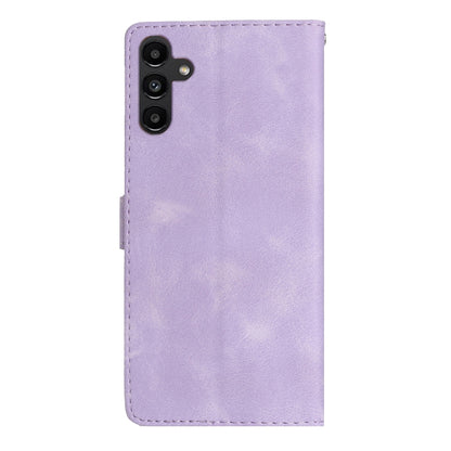 For Samsung Galaxy S25+ 5G Flower Butterfly Embossing Pattern Leather Phone Case(Purple) by buy2fix