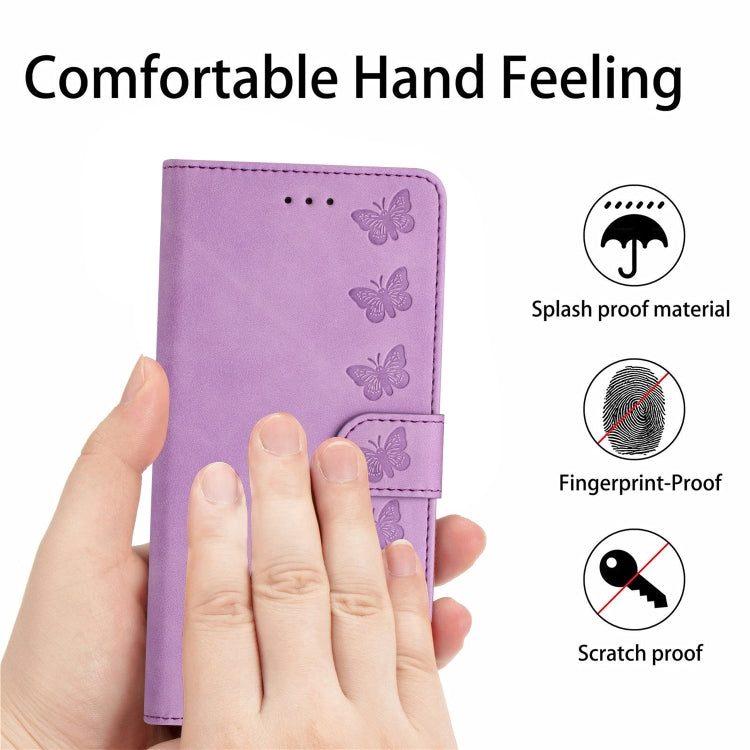 For Samsung Galaxy S25+ 5G Flower Butterfly Embossing Pattern Leather Phone Case(Purple) by buy2fix