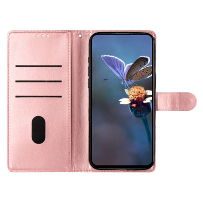 For Samsung Galaxy S25+ 5G Cherry Blossom Butterfly Skin Feel Embossed PU Phone Case(Rose Gold) by buy2fix