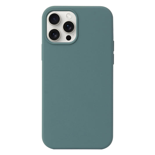 For iPhone 16 Pro Max Liquid Silicone Phone Case(Pine Needle Green) - iPhone 16 Pro Max Cases by buy2fix | Online Shopping UK | buy2fix