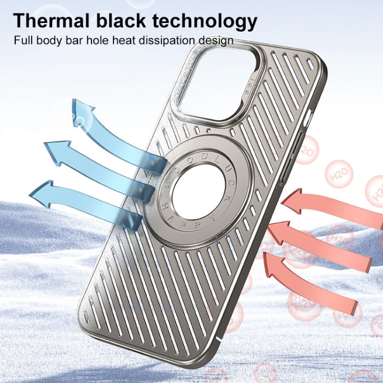 For iPhone 14 Pro Ice Armor Cooling MagSafe Skin Feel Phone Case(Black Grey) - iPhone 14 Pro Cases by buy2fix | Online Shopping UK | buy2fix