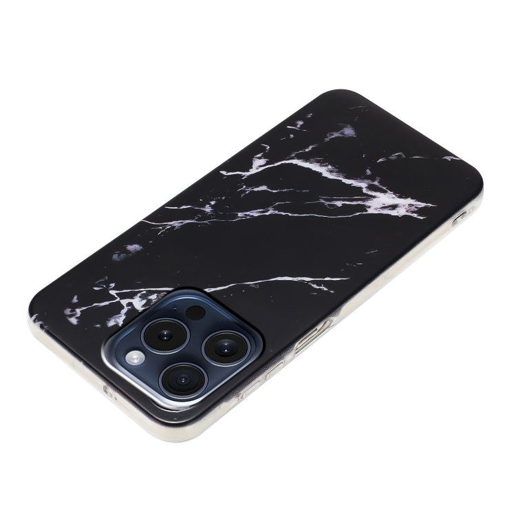 For iPhone 16 Pro Max IMD Marble TPU Phone Case(Black) - iPhone 16 Pro Max Cases by buy2fix | Online Shopping UK | buy2fix