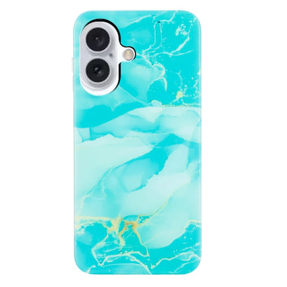 For iPhone 16 Plus IMD Marble TPU Phone Case(Green) by buy2fix