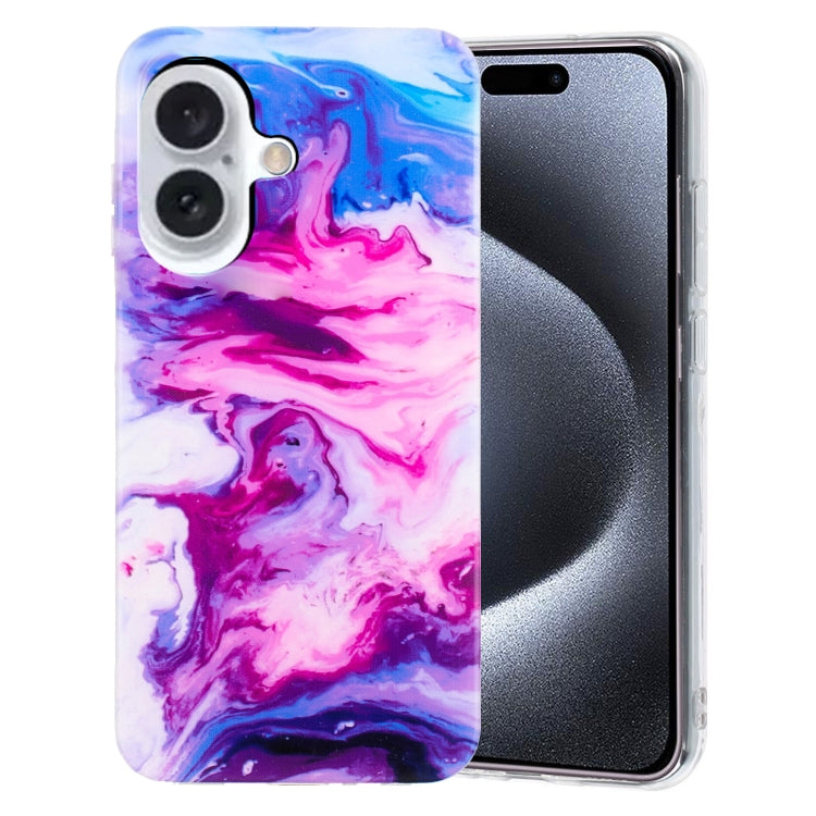 For iPhone 16 Plus IMD Marble TPU Phone Case(Red) - iPhone 16 Plus Cases by buy2fix | Online Shopping UK | buy2fix