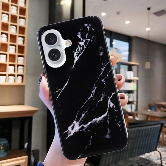 For iPhone 16 IMD Marble TPU Phone Case(Black) by buy2fix