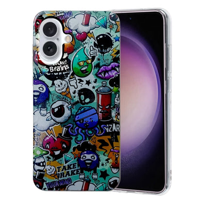 For iPhone 16 Plus Colored Drawing Pattern TPU Phone Case(Graffiti) - iPhone 16 Plus Cases by buy2fix | Online Shopping UK | buy2fix