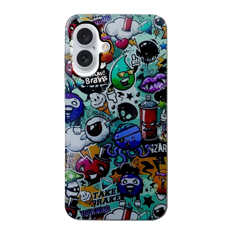 For iPhone 16 Plus Colored Drawing Pattern TPU Phone Case(Graffiti) - iPhone 16 Plus Cases by buy2fix | Online Shopping UK | buy2fix