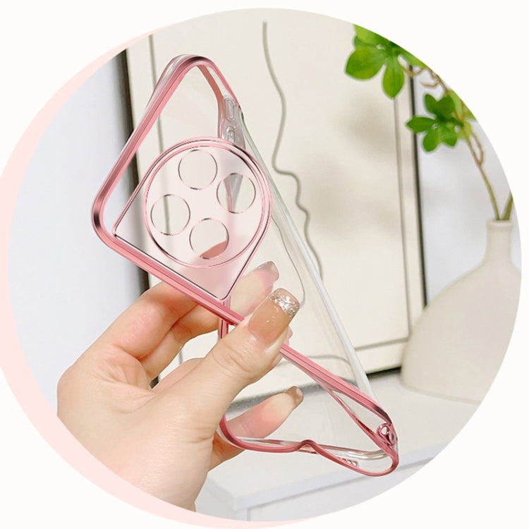 For OnePlus 11 Plated Gradient Glitter Butterfly Holder TPU Phone Case(Pink) by buy2fix