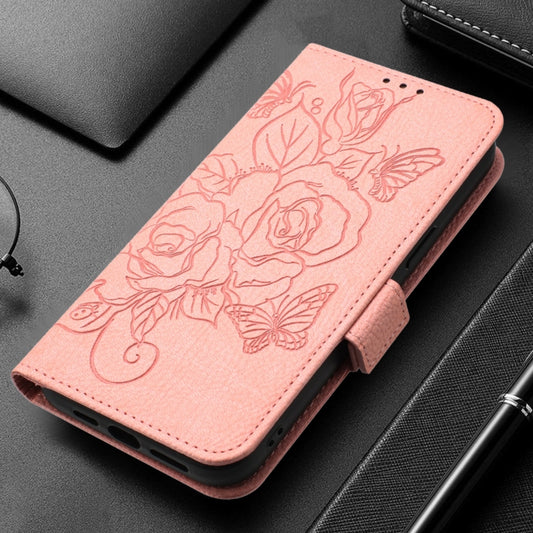 For Redmi K70 Ultra 5G Global Embossed Rose RFID Anti-theft Leather Phone Case(Pink) by buy2fix