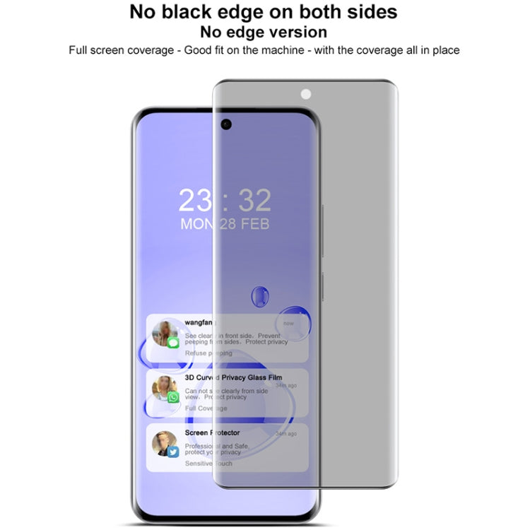 For OPPO Reno12 Global imak 3D Curved Privacy Full Screen Tempered Glass Film - Reno12 Tempered Glass by imak | Online Shopping UK | buy2fix