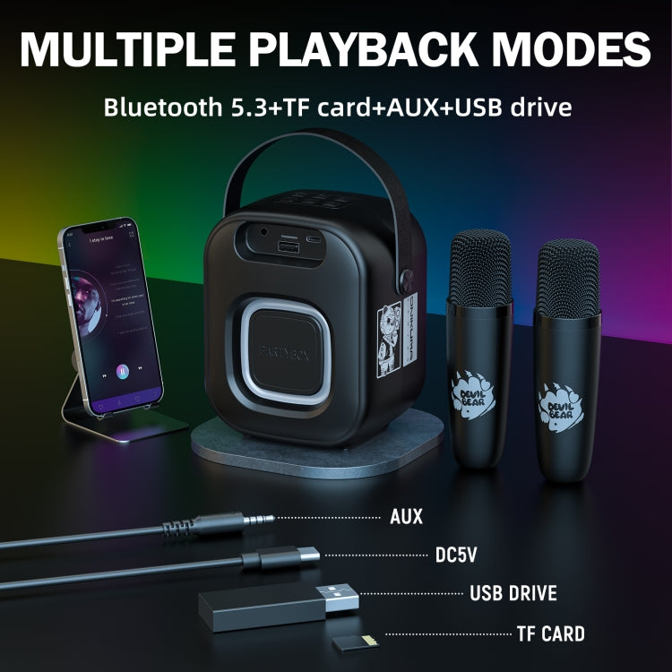 ONIKUMA L7 5W Karaoke Bluetooth Speaker with 2 Microphones(Black) - Desktop Speaker by ONIKUMA | Online Shopping UK | buy2fix