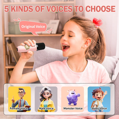 ONIKUMA L7 5W Karaoke Bluetooth Speaker with 2 Microphones(Pink) - Desktop Speaker by ONIKUMA | Online Shopping UK | buy2fix