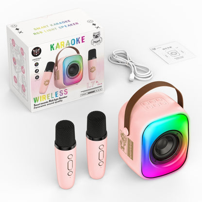 ONIKUMA L7 5W Karaoke Bluetooth Speaker with 2 Microphones(Pink) - Desktop Speaker by ONIKUMA | Online Shopping UK | buy2fix